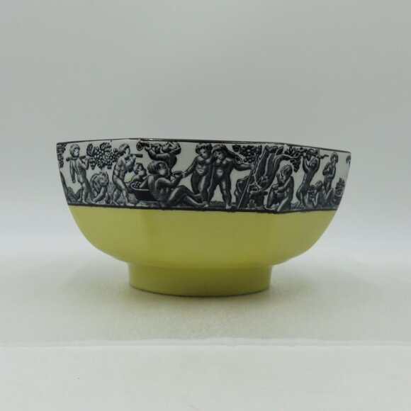 Vintage Cauldon Ware Yellow & Black Octagonal Ceramic Bowl - Picture 2 of 10